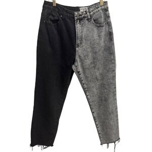 Insane Gene Two-Tone Black & Gray High Rise Jeans Size 7 / Waist 27 Funky Trendy